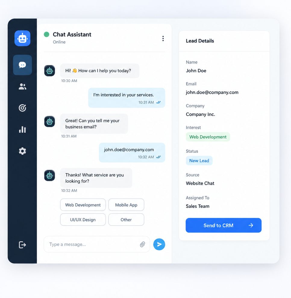 AI Assistant and Lead Capture System visual